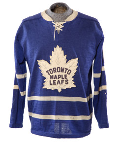 Original sweater worn by Toronto Maple Leafs' Johnny Bower